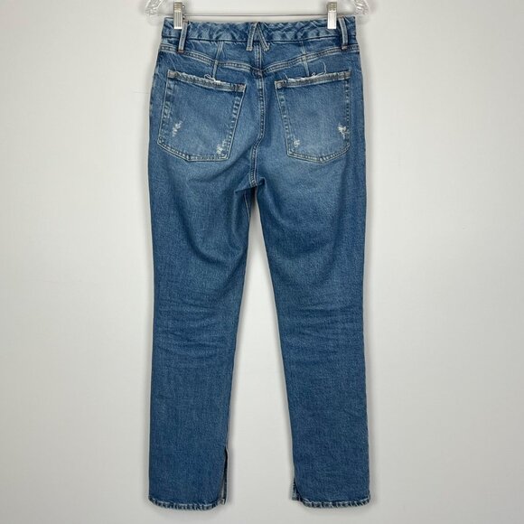 Good American Womens Good Curves Straight Button Fly Jeans Split Hem size 4 27 - Picture 7 of 13